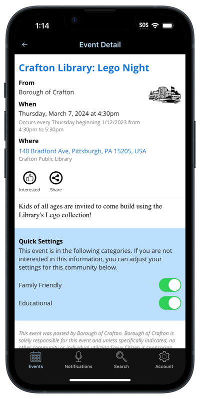 Event details